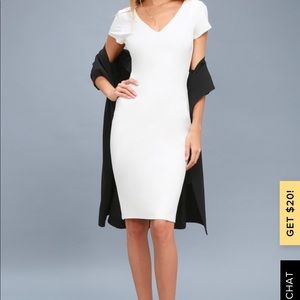 Business of Love White Midi Bodycon Dress